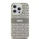 DKNY iPhone 15 MagSafe DKHMP15SHRHSEE hátlap, tok MagSafe PC TPU Repeat Texture Pattern W/ Stripe, bézs