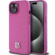 DKNY iPhone 15 compatible with MagSafe DKHMP15SPSHRPSP hátlap, tok MagSafe Pu Repeat Pattern W/Stack Logo, rózsaszín