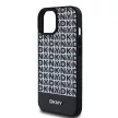 DKNY iPhone 15 PU Leather Repeat Pattern Bottom Stripe MagSafe DKHMP15SPSOSPK, hátlap, tok, fekete