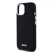 DKNY iPhone 15 compatible with MagSafe DKHMP15SSMCHLK hátlap, tok MagSafe Silicone W/Horizontal Metal Logo, fekete