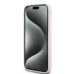 DKNY iPhone 15 compatible with MagSafe DKHMP15SSMCHLP hátlap, tok MagSafe Silicone W/Horizontal Metal Logo, rózsaszín