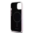 DKNY iPhone 15 compatible with MagSafe DKHMP15SSMCHLP hátlap, tok MagSafe Silicone W/Horizontal Metal Logo, rózsaszín