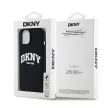 DKNY iPhone 15 compatible with MagSafe DKHMP15SSNYACH hátlap, tok MagSafe Silicone W/White Arch Logo, fekete