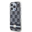 DKNY iPhone 15 Pro Max compatible with MagSafe DKHMP15XHCPTSK hátlap, tok MagSafe PC TPU Checkered Pattern W/Printed Stripes, fekete