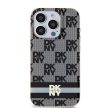 DKNY iPhone 15 Pro Max compatible with MagSafe DKHMP15XHCPTSK hátlap, tok MagSafe PC TPU Checkered Pattern W/Printed Stripes, fekete