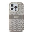 DKNY iPhone 15 Pro Max compatible with MagSafe DKHMP15XHRHSEE hátlap, tok MagSafe PC TPU Repeat Texture Pattern W/ Stripe, bézs