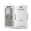 DKNY iPhone 15 Pro Max compatible with MagSafe DKHMP15XHRHSEE hátlap, tok MagSafe PC TPU Repeat Texture Pattern W/ Stripe, bézs