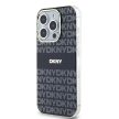 DKNY iPhone 15 Pro Max compatible with MagSafe DKHMP15XHRHSEK hátlap, tok MagSafe PC TPU Repeat Texture Pattern W/ Stripe, fekete