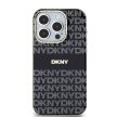 DKNY iPhone 15 Pro Max compatible with MagSafe DKHMP15XHRHSEK hátlap, tok MagSafe PC TPU Repeat Texture Pattern W/ Stripe, fekete