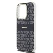 DKNY iPhone 15 Pro Max compatible with MagSafe DKHMP15XHRHSEK hátlap, tok MagSafe PC TPU Repeat Texture Pattern W/ Stripe, fekete