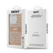 DKNY iPhone 15 Pro Max compatible with MagSafe DKHMP15XHRHSEP hátlap, tok MagSafe PC TPU Repeat Texture Pattern W/ Stripe, rózsaszín