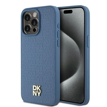   DKNY iPhone 15 Pro Max compatible with MagSafe DKHMP15XPSHRPSB hátlap, tok MagSafe Pu Repeat Pattern W/Stack Logo, kék