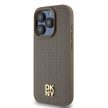 DKNY DKHMP15XPSHRPSW iPhone 15 Pro Max 6.7" hátlap, tok Leather Pattern Metal Logo MagSafe, barna