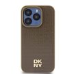 DKNY DKHMP15XPSHRPSW iPhone 15 Pro Max 6.7" hátlap, tok Leather Pattern Metal Logo MagSafe, barna