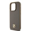 DKNY DKHMP15XPSHRPSW iPhone 15 Pro Max 6.7" hátlap, tok Leather Pattern Metal Logo MagSafe, barna