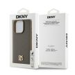 DKNY DKHMP15XPSHRPSW iPhone 15 Pro Max 6.7" hátlap, tok Leather Pattern Metal Logo MagSafe, barna