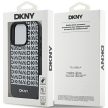 DKNY DKHMP15XPSOSPK iPhone 15 Pro Max 6.7" hátlap, tok Leather Printed Pattern Metal Logo MagSafe, fekete