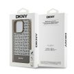 DKNY DKHMP15XPSOSPW iPhone 15 Pro Max 6.7" hátlap, tok Leather Printed Pattern Metal Logo MagSafe, barna