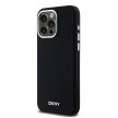 DKNY iPhone 15 Pro Max compatible with MagSafe DKHMP15XSMCHLK hátlap, tok MagSafe Silicone W/Horizontal Metal Logo, fekete