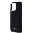 DKNY iPhone 15 Pro Max compatible with MagSafe DKHMP15XSMCHLK hátlap, tok MagSafe Silicone W/Horizontal Metal Logo, fekete