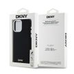 DKNY iPhone 15 Pro Max compatible with MagSafe DKHMP15XSMCHLK hátlap, tok MagSafe Silicone W/Horizontal Metal Logo, fekete