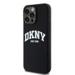 DKNY iPhone 15 Pro Max MagSafe DKHMP15XSNYACH hátlap, tok MagSafe Silicone W/White Arch Logo, fekete