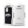DKNY iPhone 15 Pro Max MagSafe DKHMP15XSNYACH hátlap, tok MagSafe Silicone W/White Arch Logo, fekete