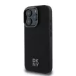 DKNY iPhone 16 Pro PU Leather Stack Logo MagSafe kompatibilis (DKHMP16LPSMCSLK) hátlap, tok, fekete