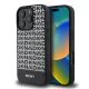 DKNY iPhone 16 Pro PU Leather Repeat Pattern Bottom Stripe MagSafe kompatibilis DKHMP16LPSOSPK hátlap, tok, fekete