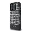 DKNY iPhone 16 Pro PU Leather Repeat Pattern Bottom Stripe MagSafe kompatibilis DKHMP16LPSOSPK hátlap, tok, fekete