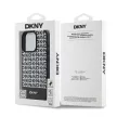 DKNY iPhone 16 Pro PU Leather Repeat Pattern Bottom Stripe MagSafe kompatibilis DKHMP16LPSOSPK hátlap, tok, fekete