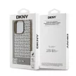 DKNY iPhone 16 Pro PU Leather Repeat Pattern Bottom Stripe MagSafe kompatibilis DKHMP16LPSOSPW hátlap, tok, barna