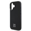 DKNY iPhone 16 PU Leather Stack Logo Magsafe kompatibilis DKHMP16SPSMCSLK hátlap, tok, fekete