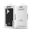 DKNY iPhone 16 PU Leather Stack Logo Magsafe kompatibilis DKHMP16SPSMCSLK hátlap, tok, fekete