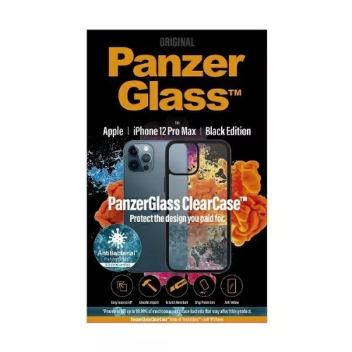 PanzerGlass ClearCase iPhone 12 Pro Max 6,7" Antibakteriális tok, fekete