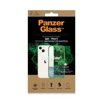   PanzerGlass ClearCase iPhone 13 6,1" antibakteriális katonai mifemalesítésű tok, zöld