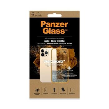   PanzerGlass ClearCase iPhone 13 Pro Max 6.7" antibakteriális katonai mifemalesítésű tok, sárga