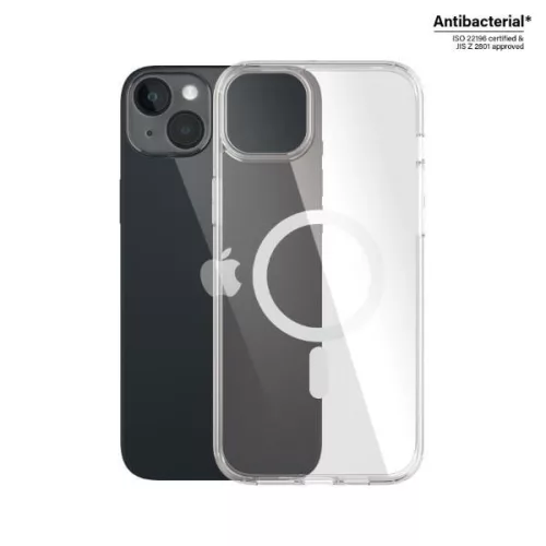 PanzerGlass hátlap, tok HardCase iPhone 14 Plus/15 Plus 6.7" MagSafe antibakteriális katonai minősítésű, átlátszó