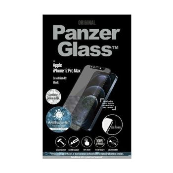   PanzerGlass kijelzővédő üvegfólia E2E iPhone 12 Pro Max 6,7" CamSlider Swarovsky tokbarát antibakteriális 5D teljes kijelzős