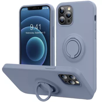   Beline Silicone Case, hátlap, tok gyűrűvel iPhone 12 Pro Max, kék