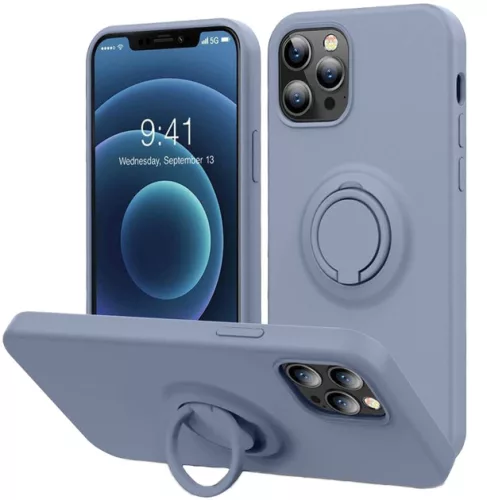 Beline Silicone Case, hátlap, tok gyűrűvel iPhone 12 Pro Max, kék