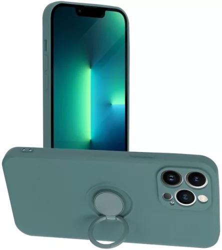 Beline Silicone Case, hátlap, tok gyűrűvel iPhone 12 Pro Max, zöld