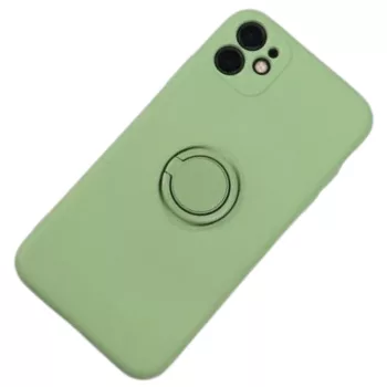   Beline Silicone Case, hátlap, tok gyűrűvel iPhone 12 Pro Max, zöld
