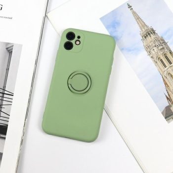   Beline Silicone Case, hátlap, tok gyűrűvel iPhone 12 mini, zöld