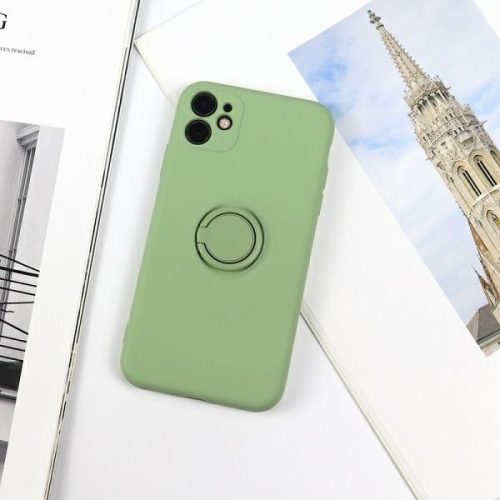 Beline Silicone Case, hátlap, tok gyűrűvel iPhone 12 mini, zöld