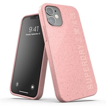   SuperDry Snap iPhone 12 mini komposztálható tok, rózsaszín