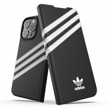   Adidas OR Booklet Case tok PU iPhone 13 Pro/13 6,1", fekete, fehér