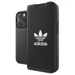 Adidas OR Booklet tok BASIC iPhone 14 Pro 6.1", fekete, fehér