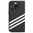 Adidas OR Booklet Case tok PU iPhone 14 Pro, fekete, fehér
