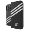 Adidas OR Booklet Case tok PU iPhone 14 Pro, fekete, fehér